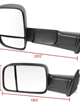Spec-D Black Side Mirrors w/ LED Turn Signal Lights Dodge RAM 2013-2017                                     - RMX-RAM13HP-AT-FS - Image 7
