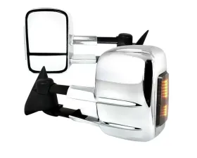 Spec-D Chrome Towing Mirrors w/ LED Turn Signal Lights (Smoke Lens) Chevrolet | GMC 2003-2007