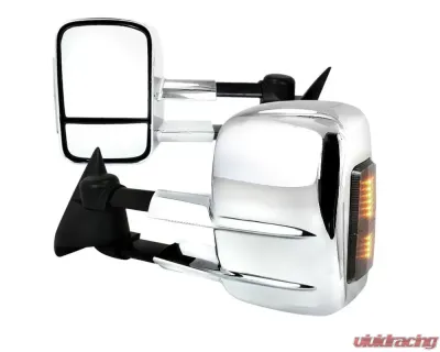 Spec-D Chrome Towing Mirrors w/ LED Turn Signal Lights (Smoke Lens) Chevrolet | GMC 2003-2007 - RMX-SIV03CRLEDH-P-FS