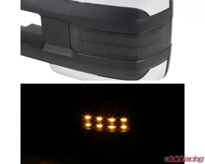 Spec-D Chrome Towing Mirrors w/ LED Turn Signal & Clearance Lights (Smoke Lens) Chevrolet | GMC 2002-2007 - RMX-SIV03G2GLEDHP-FS