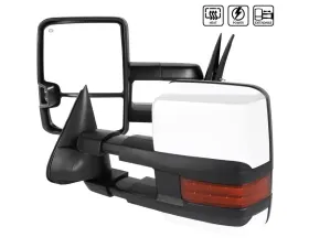 Spec-D Chrome Towing Mirrors w/ LED Turn Signal & Clearance Lights (Amber Lens) Chevrolet | GMC 2002-2007
