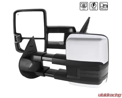 Spec-D Chrome Towing Mirrors w/ LED Turn Signal Lights (Smoke Lens) Chevrolet | GMC 2007-2014 - RMX-SIV07G2GLEDHP-FS