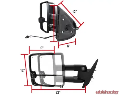 Spec-D Chrome Towing Mirrors w/ LED Turn Signal & Clearance Lights Chevrolet | GMC 2007-2014 - RMX-SIV07G2LEDHP-FS