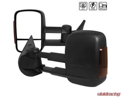 Spec-D Power Heated Towing Mirrors w/ Smoked Lens LED Turn Signal Lights Chevrolet | GMC 2007-2014 - RMX-SIV07LEDH-P-FS