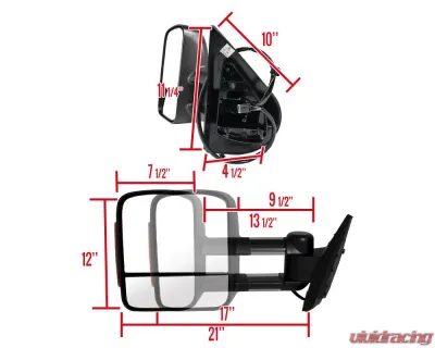 Spec-D Power Heated Towing Mirrors w/ Smoked Lens LED Turn Signal Lights Chevrolet | GMC 2007-2014 - RMX-SIV07LEDH-P-FS