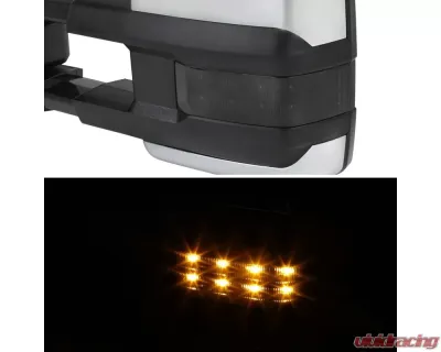 Spec-D Power Adjustable, Folding, Heated, & Manual Extendable Towing Mirrors w/ Smoked Lens LED Turn Signal & Clearance Lights Chevrolet Silverado | GMC Sierra 2014-2018 - RMX-SIV14G2G-AT-FS