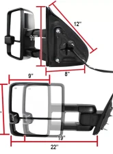 Spec-D Power Adjustable, Folding, Heated, & Manual Extendable Towing Mirrors w/ Smoked Lens LED Turn Signal & Clearance Lights Chevrolet Silverado | GMC Sierra 2014-2018                                     - RMX-SIV14G2G-AT-FS - Image 7