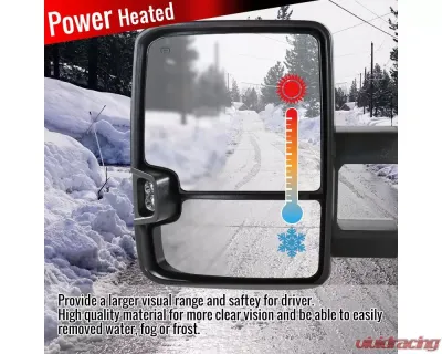 Spec-D Power Adjustable, Folding, Heated, & Manual Extendable Towing Mirrors w/ Smoked Lens LED Turn Signal & Clearance Lights Chevrolet Silverado | GMC Sierra 2014-2018 - RMX-SIV14G2G-AT-FS