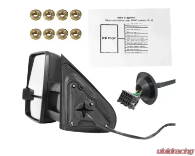 Spec-D Power Adjustable, Folding, Heated, & Manual Extendable Towing Mirrors w/ Smoked Lens LED Turn Signal & Clearance Lights Chevrolet Silverado | GMC Sierra 2014-2018 - RMX-SIV14G2G-AT-FS