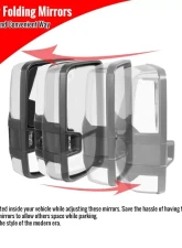 Spec-D Power Adjustable, Folding, Heated, & Manual Extendable Towing Mirrors w/ Smoked Lens LED Turn Signal & Clearance Lights Chevrolet Silverado | GMC Sierra 2014-2018                                     - RMX-SIV14G2G-AT-FS - Image 10