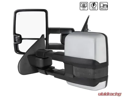 Spec-D Chrome Towing Mirrors w/ LED Turn Signal Lights (Smoke Lens) Chevrolet | GMC 2014-2018 - RMX-SIV14G2GLEDHP-FS