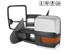 Spec-D Chrome Towing Mirrors w/ Turn Signal Lights (Amber Lens) Chevrolet | GMC 2014-2016