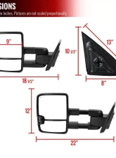 Spec-D Chrome Towing Mirrors w/ Turn Signal Lights (Amber Lens) Chevrolet | GMC 2014-2016                                     - RMX-SIV14G2HP-TS-FS - Image 8