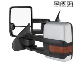 Spec-D Chrome Towing Mirrors w/ LED Turn Signal Lights (Amber Lens) Chevrolet | GMC 2014-2018