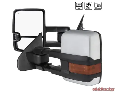 Spec-D Chrome Towing Mirrors w/ LED Turn Signal Lights (Amber Lens) Chevrolet | GMC 2014-2018 - RMX-SIV14G2LEDHP-FS