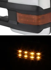 Spec-D Chrome Towing Mirrors w/ LED Turn Signal Lights (Amber Lens) Chevrolet | GMC 2014-2018                                     - RMX-SIV14G2LEDHP-FS - Image 2