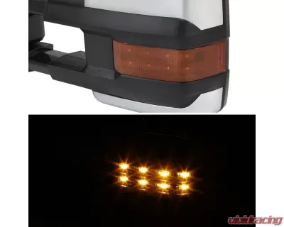 Spec-D Chrome Towing Mirrors w/ LED Turn Signal Lights (Amber Lens) Chevrolet | GMC 2014-2018 - RMX-SIV14G2LEDHP-FS