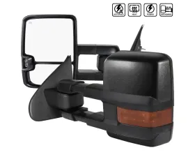 Spec-D Black Side Mirrors w/ LED Turn Signal Lights (Amber Lens) Chevrolet | GMC 2014-2018