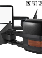 Spec-D Black Side Mirrors w/ LED Turn Signal Lights (Amber Lens) Chevrolet | GMC 2014-2018                                     - RMX-SIV14G3-AT-FS - Image 6