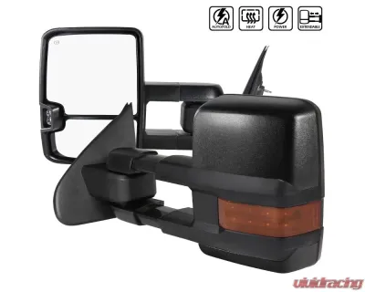 Spec-D Black Side Mirrors w/ LED Turn Signal Lights (Amber Lens) Chevrolet | GMC 2014-2018 - RMX-SIV14G3-AT-FS