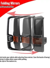 Spec-D Black Side Mirrors w/ LED Turn Signal Lights (Amber Lens) Chevrolet | GMC 2014-2018                                     - RMX-SIV14G3-AT-FS - Image 3