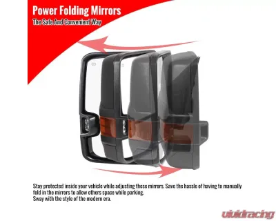 Spec-D Black Side Mirrors w/ LED Turn Signal Lights (Amber Lens) Chevrolet | GMC 2014-2018 - RMX-SIV14G3-AT-FS