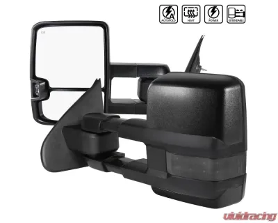 Spec-D Black Towing Mirrors w/ LED Turn Signal Lights (Smoke Lens) Chevrolet | GMC 2014-2018 - RMX-SIV14G3G-AT-FS