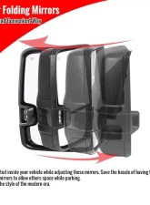 Spec-D Black Towing Mirrors w/ LED Turn Signal Lights (Smoke Lens) Chevrolet | GMC 2014-2018                                     - RMX-SIV14G3G-AT-FS - Image 3