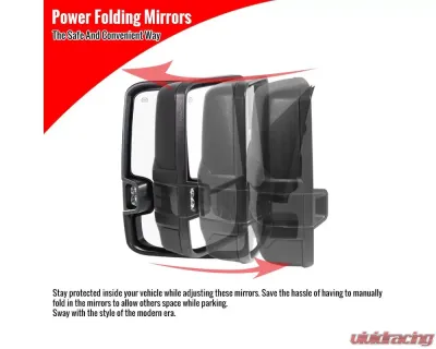Spec-D Black Towing Mirrors w/ LED Turn Signal Lights (Smoke Lens) Chevrolet | GMC 2014-2018 - RMX-SIV14G3G-AT-FS