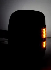 Spec-D Power Heated Manual Extendable Towing Mirrors w/ Smoked Lens LED Turn Signal Lights Chevrolet Silverado | GMC Sierra 2014-2018                                     - RMX-SIV14GLEDH-P-FS - Image 2