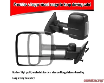 Spec-D Power Heated Manual Extendable Towing Mirrors w/ Smoked Lens LED Turn Signal Lights Chevrolet Silverado | GMC Sierra 2014-2018 - RMX-SIV14GLEDH-P-FS