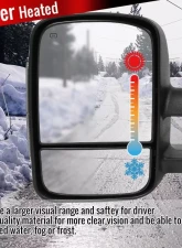 Spec-D Power Heated Manual Extendable Towing Mirrors w/ Smoked Lens LED Turn Signal Lights Chevrolet Silverado | GMC Sierra 2014-2018                                     - RMX-SIV14GLEDH-P-FS - Image 7