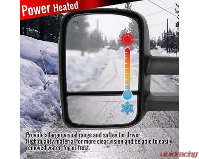 Spec-D Power Heated Manual Extendable Towing Mirrors w/ Smoked Lens LED Turn Signal Lights Chevrolet Silverado | GMC Sierra 2014-2018 - RMX-SIV14GLEDH-P-FS