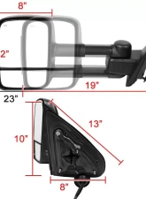 Spec-D Power Heated Manual Extendable Towing Mirrors w/ Smoked Lens LED Turn Signal Lights Chevrolet Silverado | GMC Sierra 2014-2018                                     - RMX-SIV14GLEDH-P-FS - Image 8