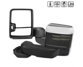 Spec-D Chrome Towing Mirrors w/ LED Turn Signal Lights (Smoke Lens) Chevrolet Silverado 1500 2019-2022