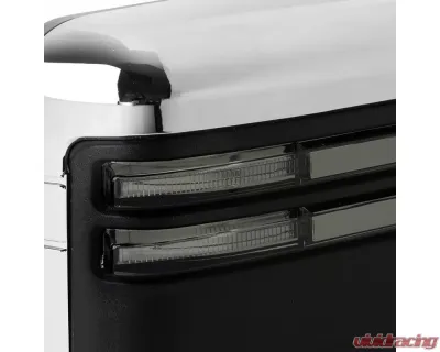 Spec-D Chrome Towing Mirrors w/ LED Turn Signal Lights (Smoke Lens) Chevrolet Silverado 1500 2019-2022 - RMX-SIV1915G2GHP-FS