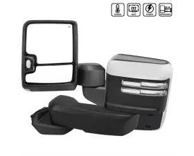 Spec-D Chrome Towing Mirrors w/ LED Turn Signal Lights (Clear Lens) Chevrolet Silverado 1500 2019-2022