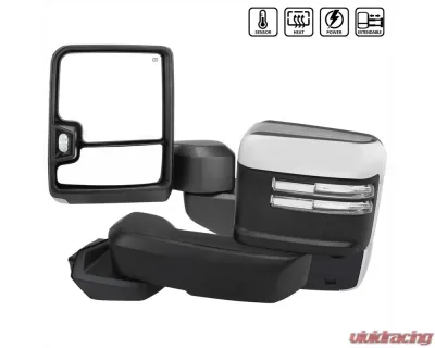 Spec-D Chrome Towing Mirrors w/ LED Turn Signal Lights (Clear Lens) Chevrolet Silverado 1500 2019-2022 - RMX-SIV1915G2HP-FS