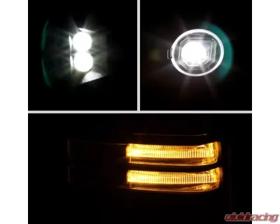 Spec-D Chrome Towing Mirrors w/ LED Turn Signal Lights (Clear Lens) Chevrolet Silverado 1500 2019-2022 - RMX-SIV1915G2HP-FS