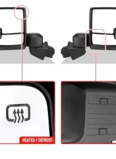 Spec-D Chrome Towing Mirrors w/ LED Turn Signal Lights (Clear Lens) Chevrolet Silverado 1500 2019-2022                                     - RMX-SIV1915G2HP-FS - Image 4
