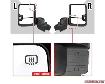 Spec-D Chrome Towing Mirrors w/ LED Turn Signal Lights (Clear Lens) Chevrolet Silverado 1500 2019-2022 - RMX-SIV1915G2HP-FS
