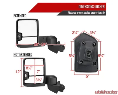 Spec-D Chrome Towing Mirrors w/ LED Turn Signal Lights (Clear Lens) Chevrolet Silverado 1500 2019-2022 - RMX-SIV1915G2HP-FS