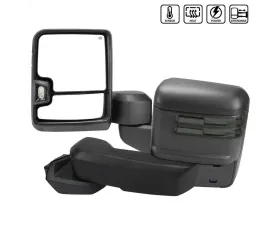 Spec-D Black Towing Mirrors w/ LED Turn Signal Lights (Smoke Lens) Chevrolet Silverado 1500 2019-2022