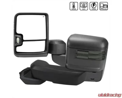 Spec-D Black Towing Mirrors w/ LED Turn Signal Lights (Smoke Lens) Chevrolet Silverado 1500 2019-2022 - RMX-SIV1915G3GHP-FS