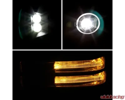 Spec-D Black Towing Mirrors w/ LED Turn Signal Lights (Smoke Lens) Chevrolet Silverado 1500 2019-2022 - RMX-SIV1915G3GHP-FS