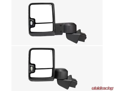 Spec-D Black Towing Mirrors w/ LED Turn Signal Lights (Smoke Lens) Chevrolet Silverado 1500 2019-2022 - RMX-SIV1915G3GHP-FS