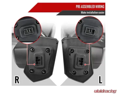 Spec-D Black Towing Mirrors w/ LED Turn Signal Lights (Smoke Lens) Chevrolet Silverado 1500 2019-2022 - RMX-SIV1915G3GHP-FS
