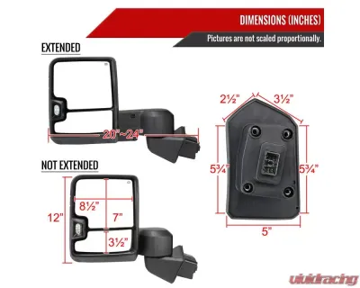 Spec-D Black Towing Mirrors w/ LED Turn Signal Lights (Smoke Lens) Chevrolet Silverado 1500 2019-2022 - RMX-SIV1915G3GHP-FS