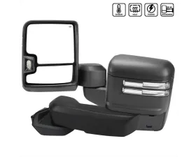 Spec-D Black Towing Mirrors w/ LED Turn Signal Lights (Clear Lens) Chevrolet Silverado 1500 2019-2022