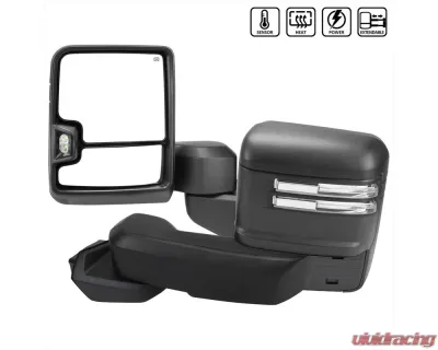 Spec-D Black Towing Mirrors w/ LED Turn Signal Lights (Clear Lens) Chevrolet Silverado 1500 2019-2022 - RMX-SIV1915G3HP-FS